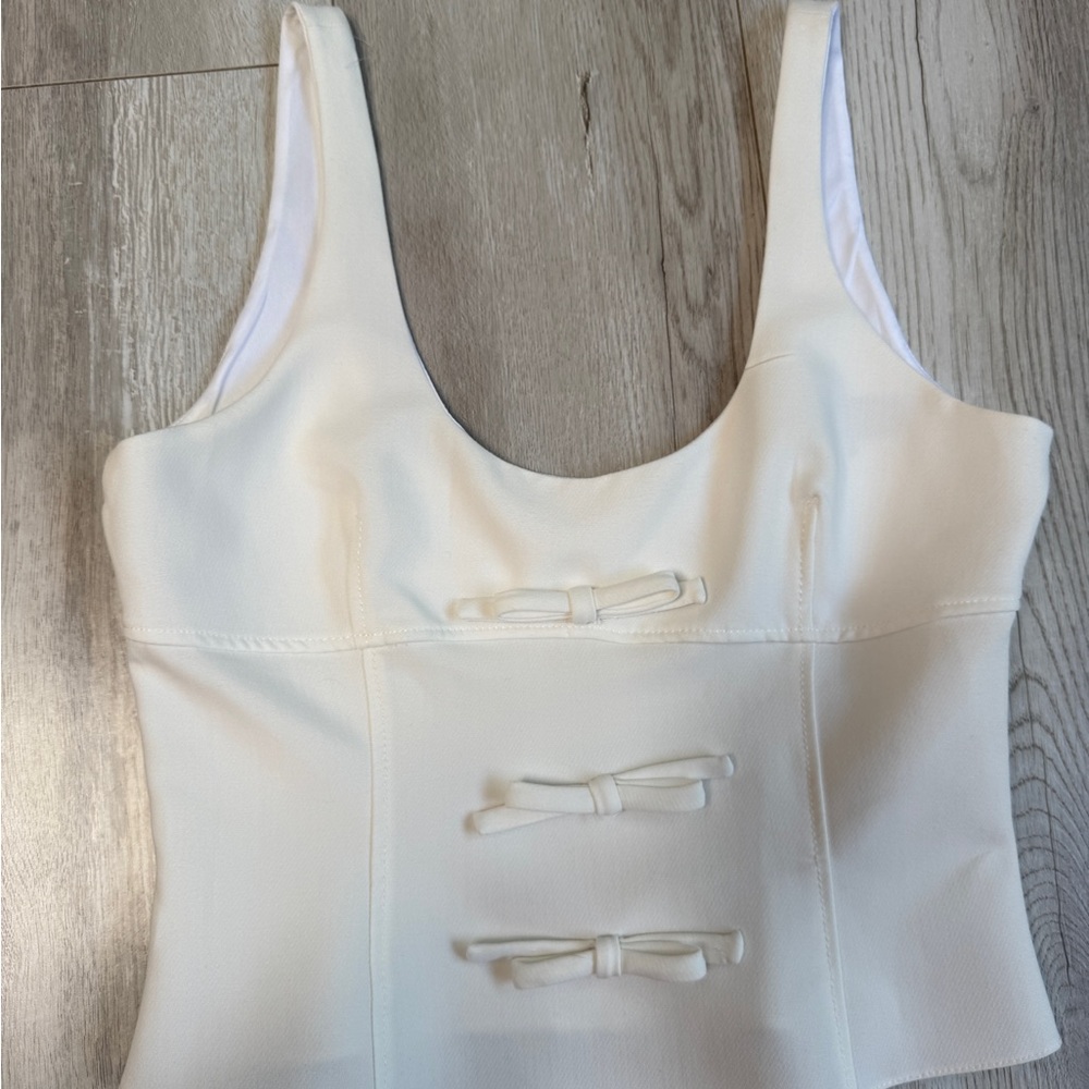 Zara White Sleeveless Top